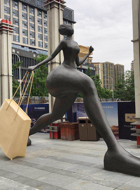 厂家定制户外商场时尚购物步行街雕塑女神人物玻璃钢雕塑摆件