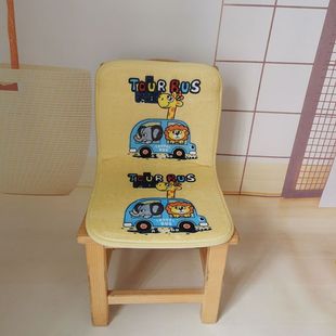 男孩卡通交通工具汽车坐垫靠背连体椅垫幼儿园塑料木椅小凳子坐垫