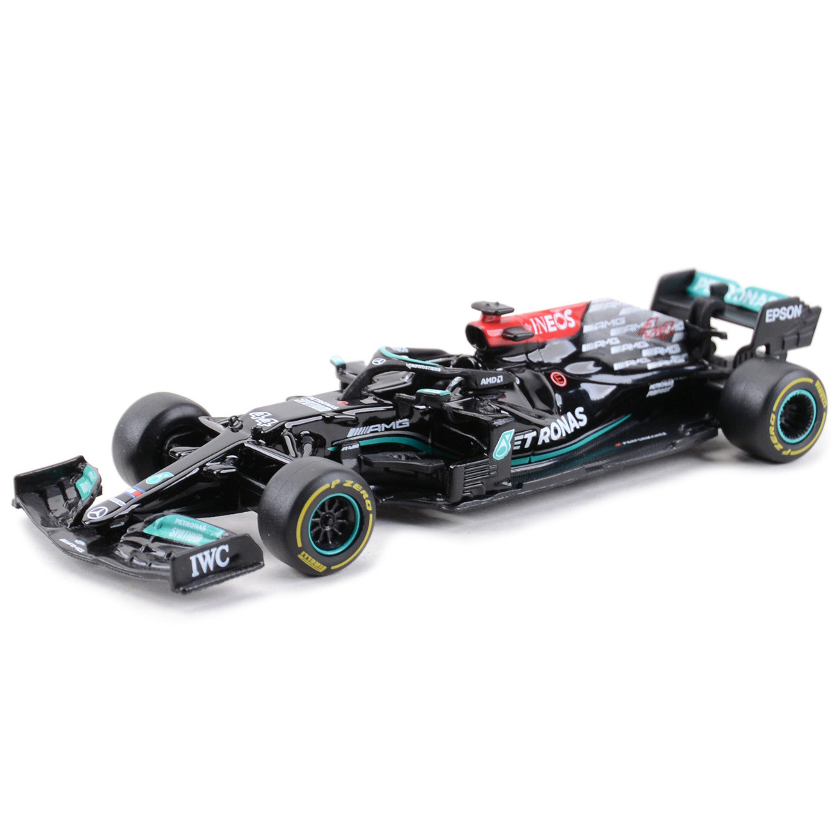 比美高1:43 2021 奔驰W12 #44 #77 F1方程式赛车仿真合金汽车模型