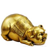 铜十二生肖创意家居金猪摆件储钱罐福猪百年装 饰铜器金属工艺品