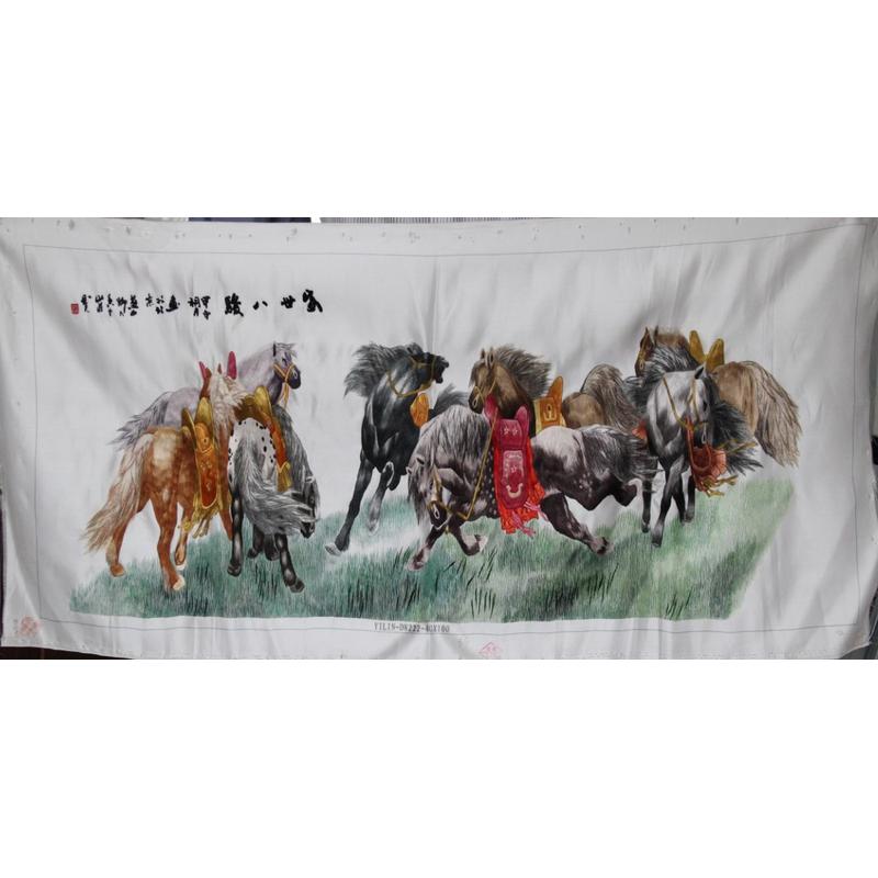 苏绣绣片客厅办公室装饰画手工刺绣挂画家居画饮中八仙厂家生产