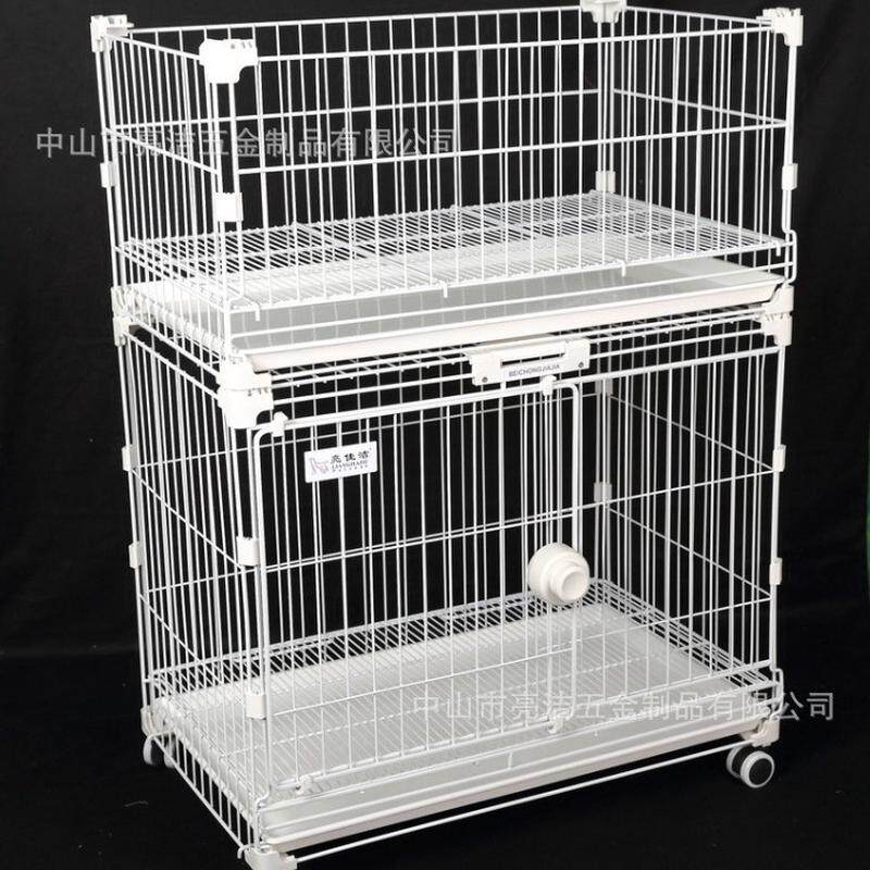 亮佳洁新品宠物笼diy圆线款狗笼多层叠加纳米白色猫狗用品小型犬