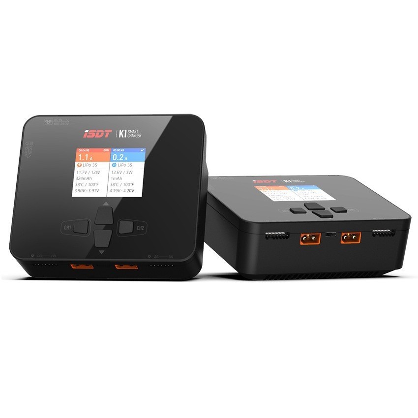 热销isdt艾斯特k1智能双路充电器交流输入ac/dc100w250w*2双通道