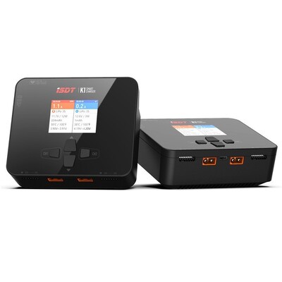 热销isdt艾斯特k1智能双路充电器快充输入ac/dc100w250w*2双通道