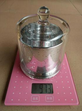 中号碎银蜡烛底座玻璃罩/烛台宽底玻璃香薰蜡烛透明玻璃罩工艺品