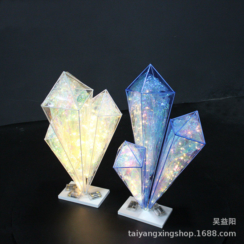 发光水晶柱婚庆道具婚礼装饰场景舞台背景pvc膜挂饰铁艺路引摆件