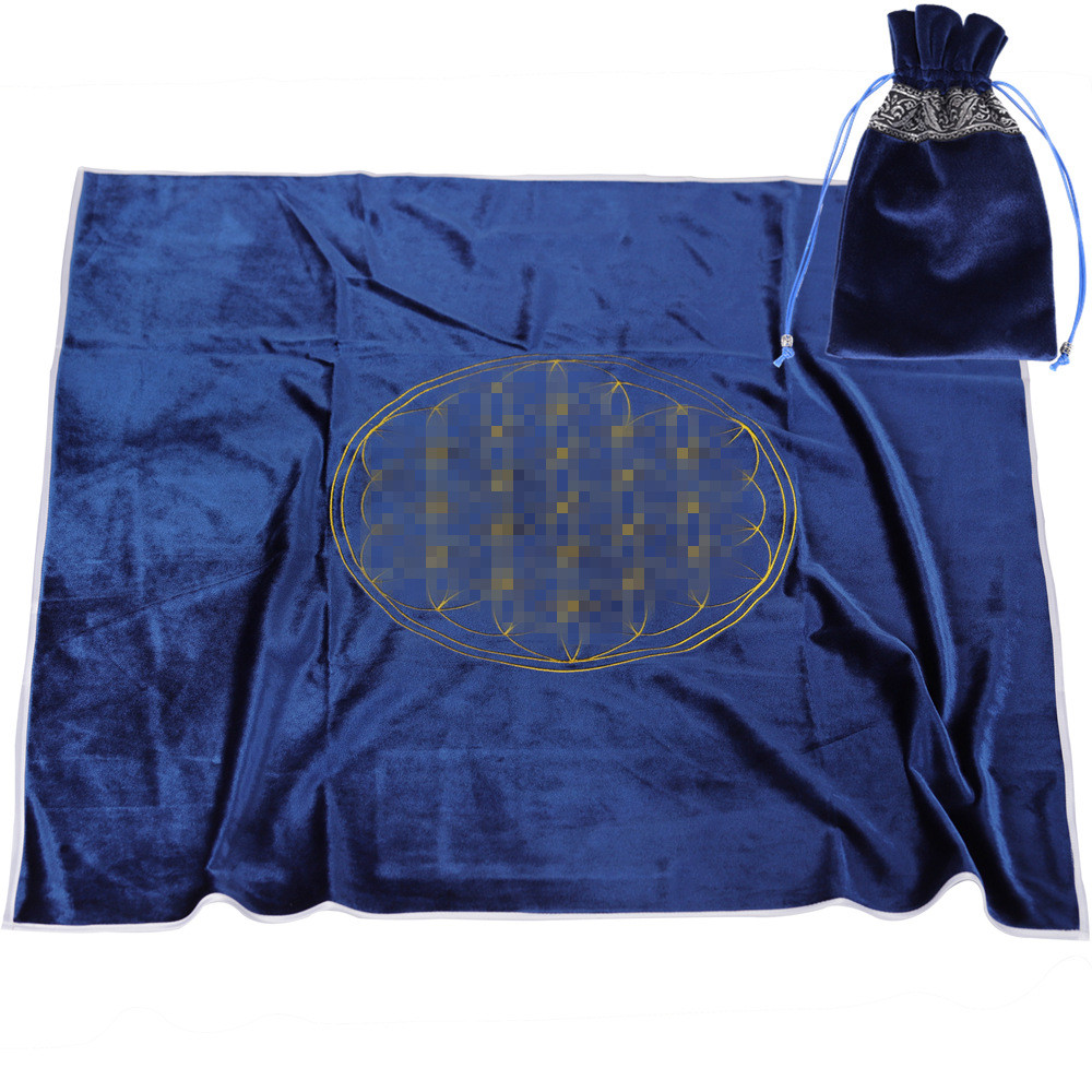 tarot塔罗卡牌桌布绣花刺绣花型桌布配爆袋牌款80*80cm
