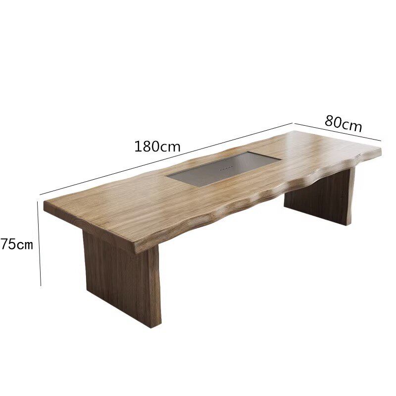 现代简约实木茶桌椅组合家用茶台禅意大板桌办公室茶桌茶盘一体桌