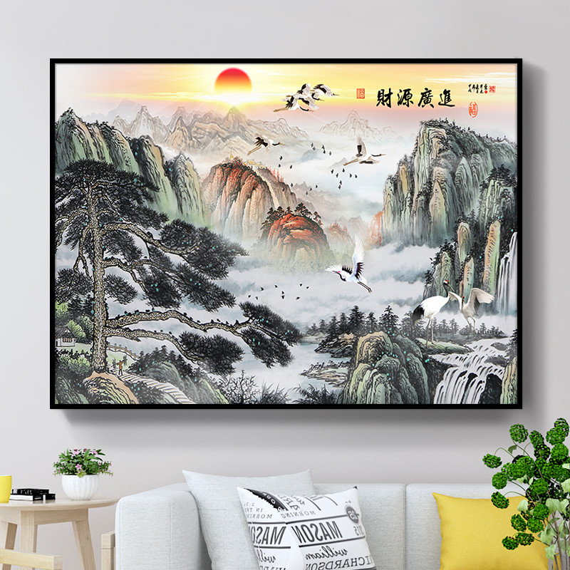 5n挂壁可推拉遮挡配电箱电闸开关现代简约客厅电表箱装饰画画免打