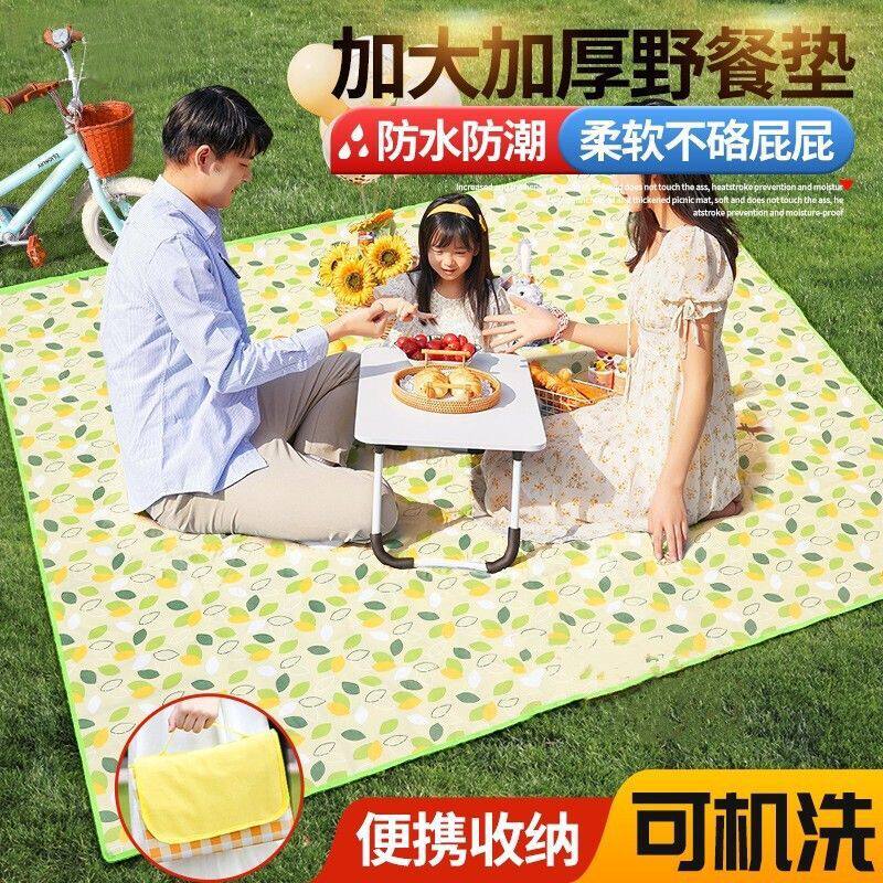 野餐垫防潮垫加厚野餐垫隔湿户外露营网红格子超大号ins日式