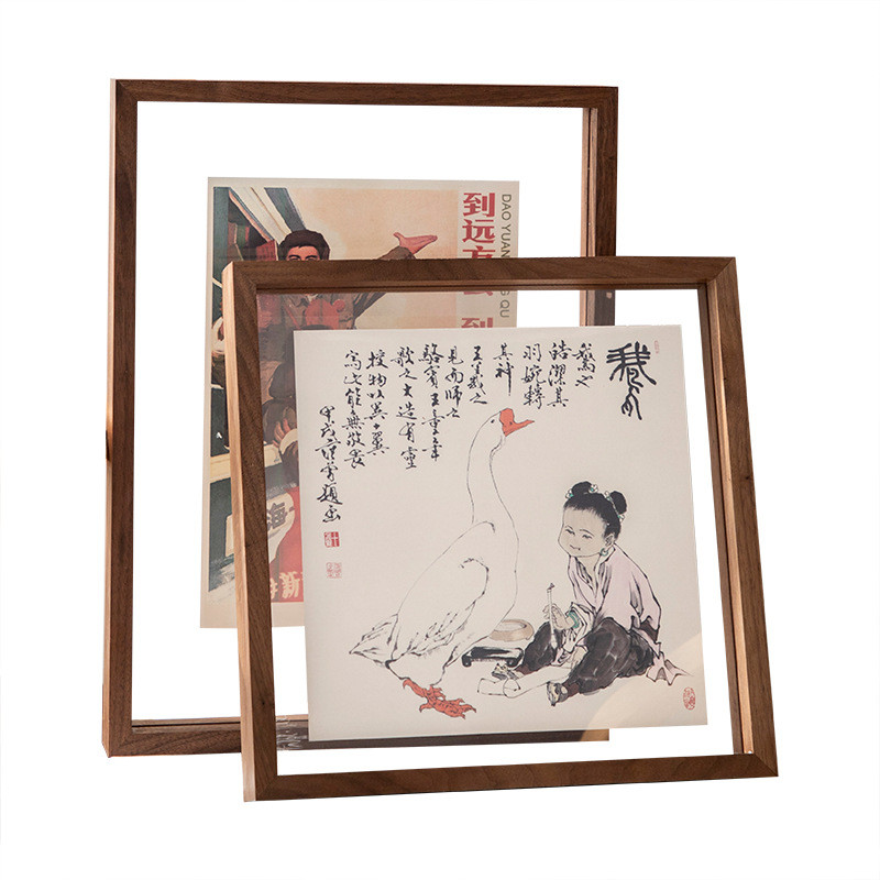 批发质画框装裱书法字画装饰画框立体中空a416玻璃相框画框实木