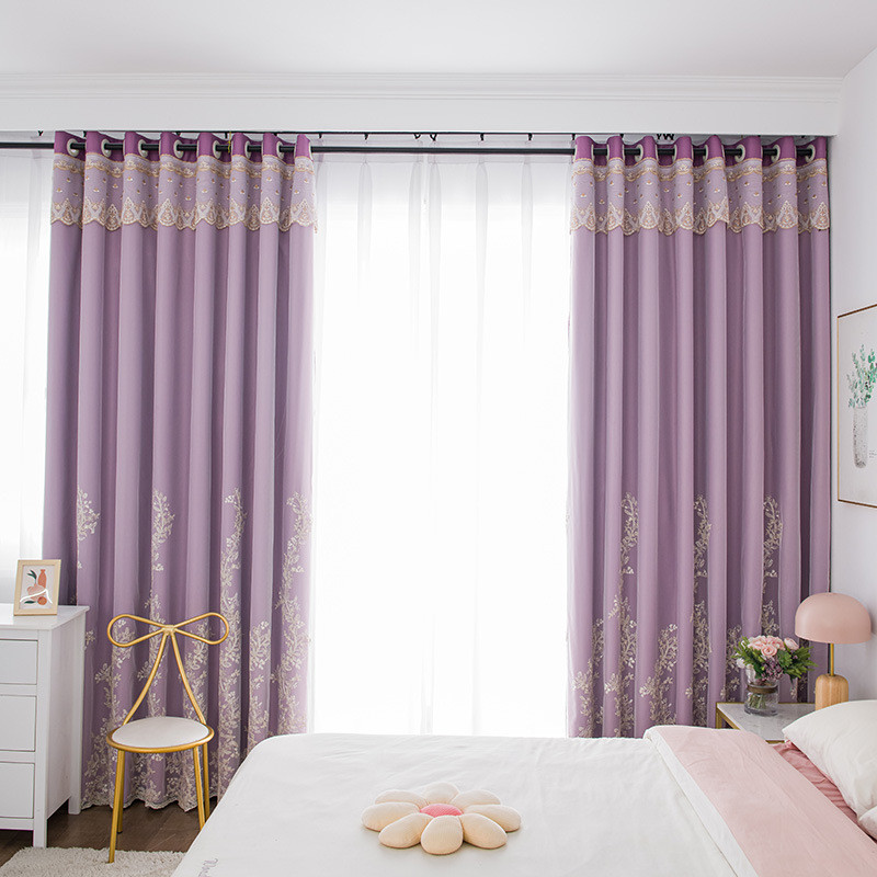 x1aw2021新款遮光窗帘布纱一体双层少女卧室温馨飘窗客厅现代简