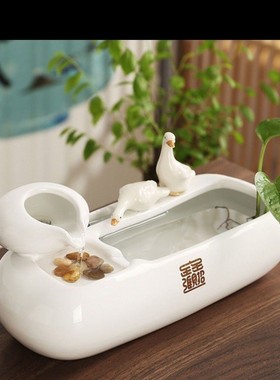 流水喷泉自动陶瓷摆件循环家居鱼缸加湿器猫咪喂食宠物饮水机