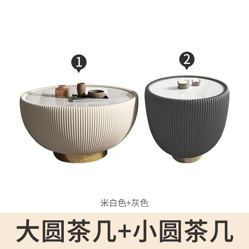 佛山家具轻奢大理石茶几客厅简约现代茶几桌奶油风边几阳台小桌子