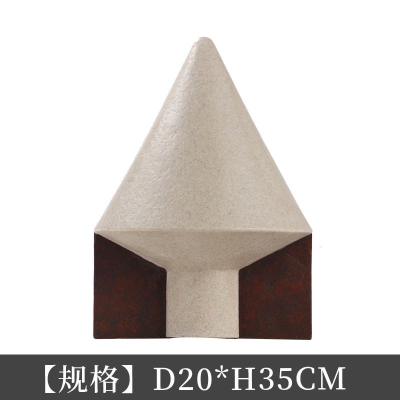 现代极简几何锥形摆件设计师别墅酒店民宿客厅书柜样板房软装饰品