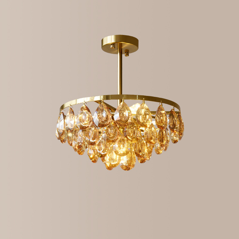 客厅吊灯水晶浪漫法式美式复古卧室餐厅客厅衣帽间灯简约轻奢灯具