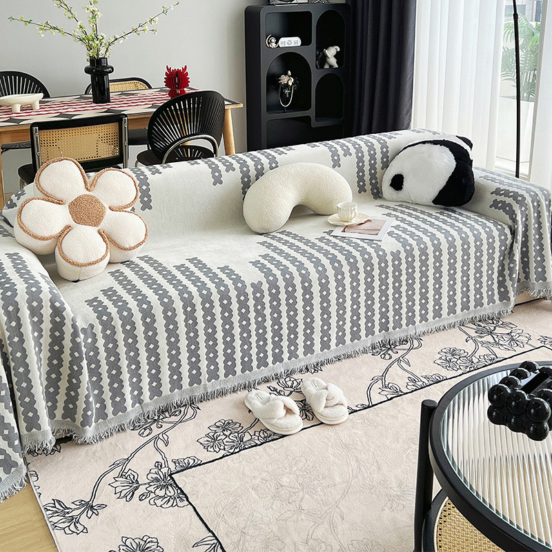 意境2024耐脏雪尼尔沙发巾全盖布防滑新款四季通用防猫爪坐垫批发