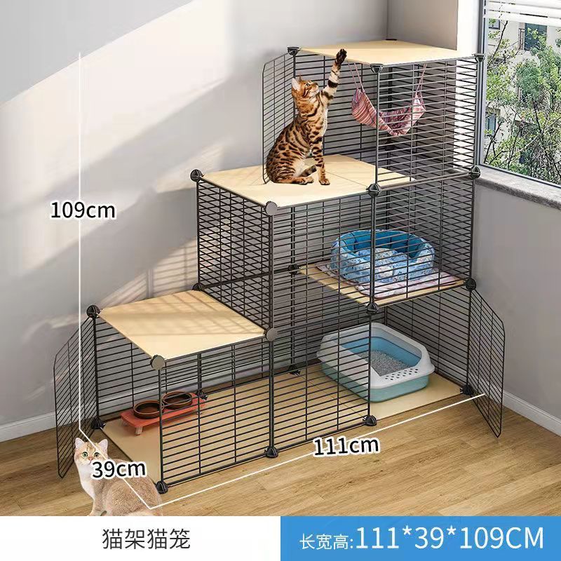 猫笼子超大自由空间猫笼别墅家用小型猫舍带厕所三层室内猫屋猫窝