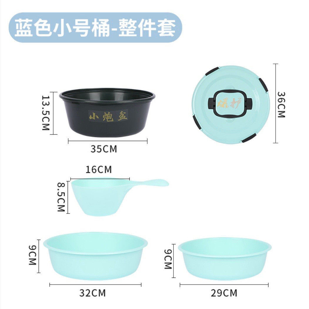 一桶江湖大容量开饵桶钓鱼饵料桶桶耐压多功能开饵盆四件套套装