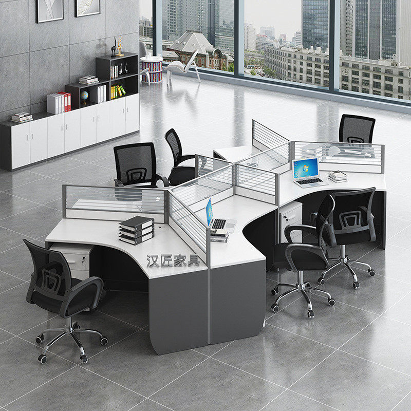 隔断办公桌椅6人位组合现代办公工位员工卡座3人职员办公电脑桌