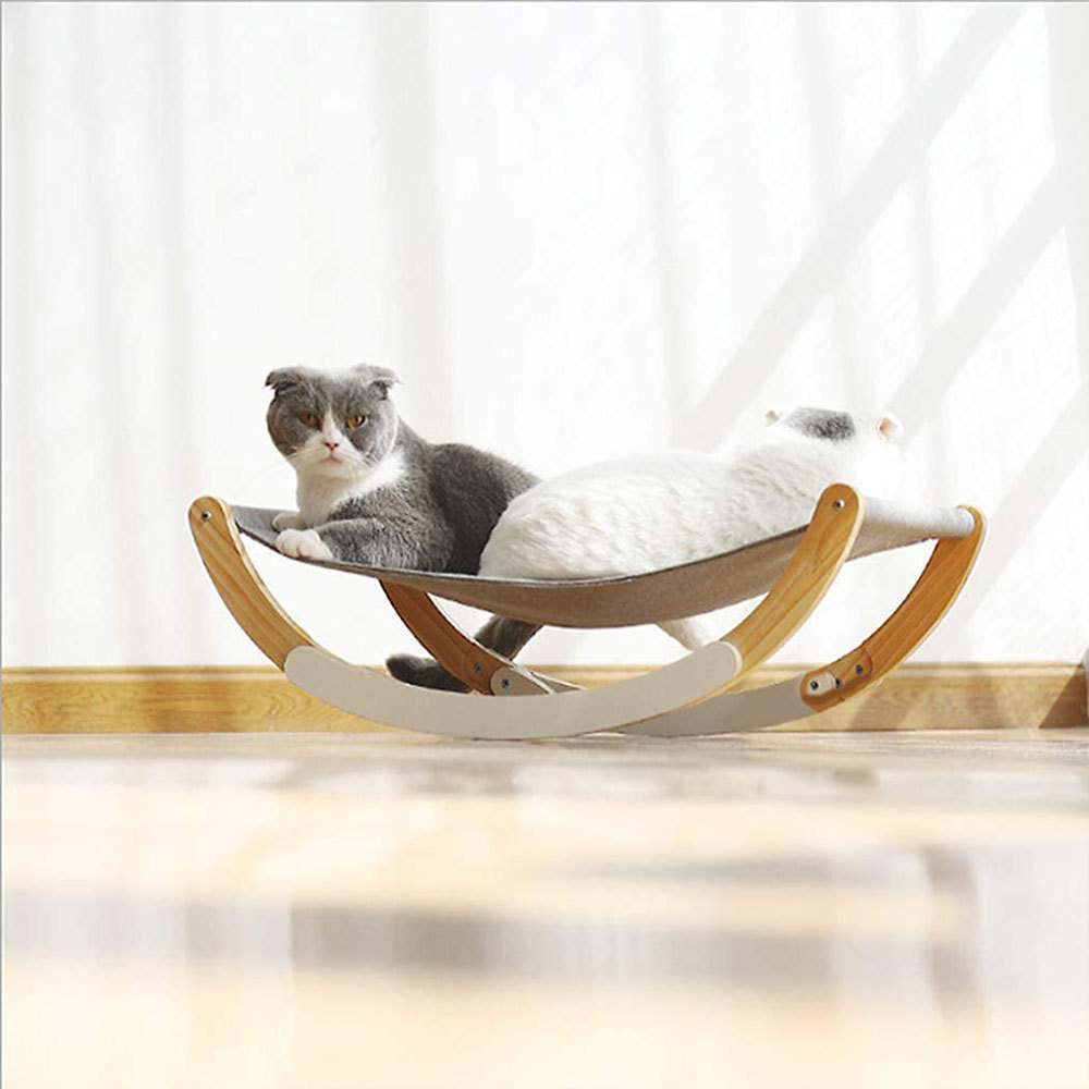 猫垫子实木落地宠物床批发四季通用摇摆冰垫猫窝