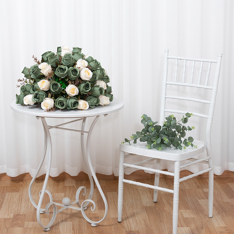 新款欧式玫瑰花球婚礼布置路引花展厅装饰橱窗餐桌摆放仿真花桌花