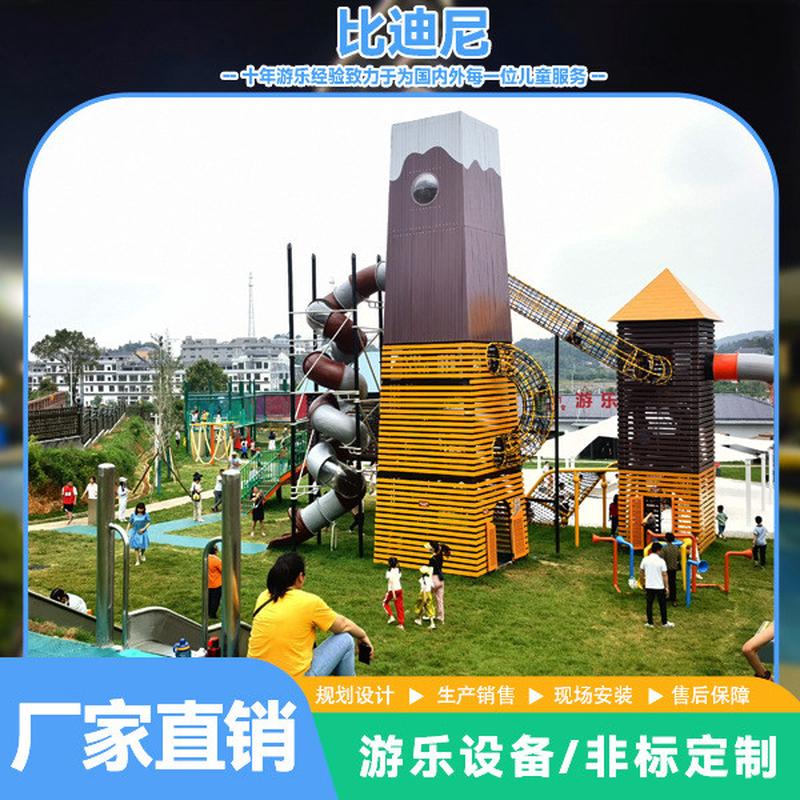 无动力游乐设备幼儿园儿童游乐场景区公园不锈钢滑梯木质攀爬厂家