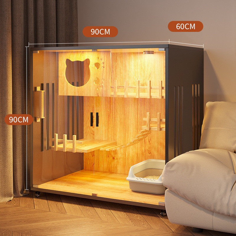 工厂家用实木大空间超大号猫笼猫舍室内猫窝笼猫柜现货猫别墅供应