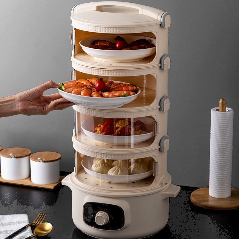 家用加热饭菜罩新款分层式插电餐桌罩冬天热菜多功能保温菜桶