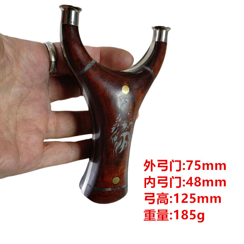 厂家批发扁紫檀实木反曲钛合金撑头飞虎狼头皮不锈钢g10贴片淮撑