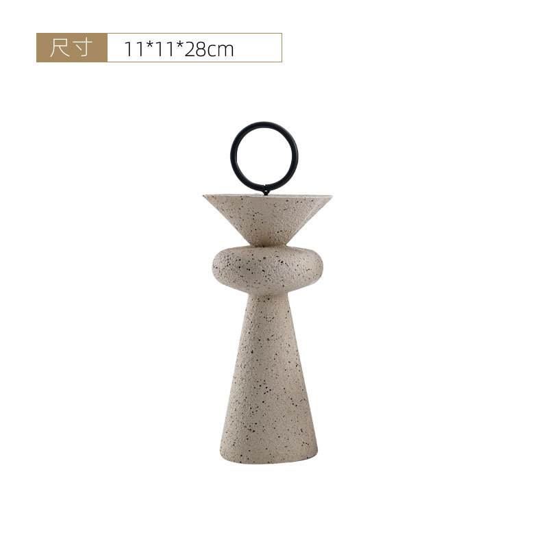 现代简约树脂砂岩摆件创意轻奢样板房台面软装饰品家居客厅摆设