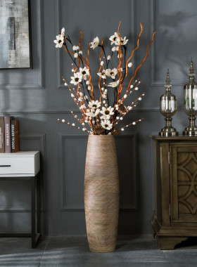 大号陶瓷插花复古插花花器装饰品摆件景德镇落地大花瓶客厅干