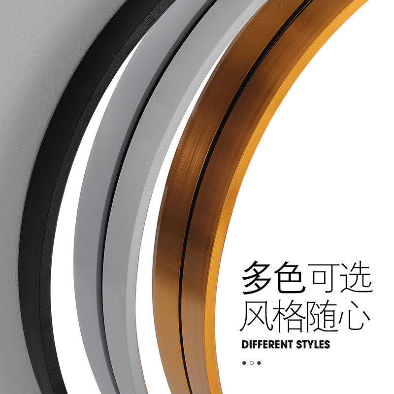 免打孔浴室镜子带置物架卫生间化妆镜厕所梳妆镜圆镜壁挂自粘贴墙