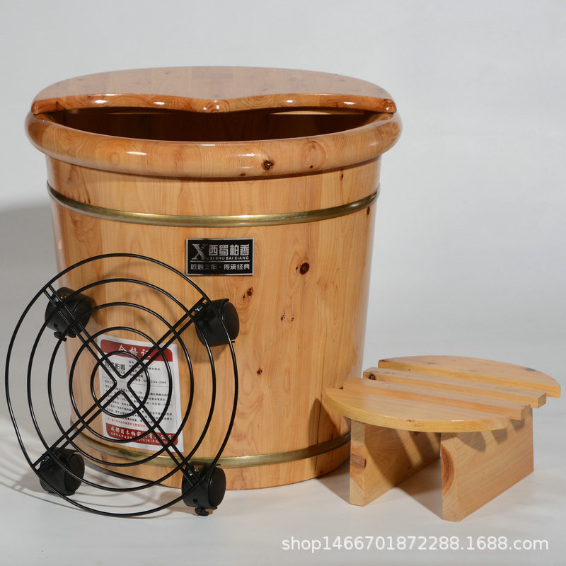西蜀柏香柏木熏蒸足浴桶泡脚桶木桶家用木质疗腿高深桶洗脚足过小