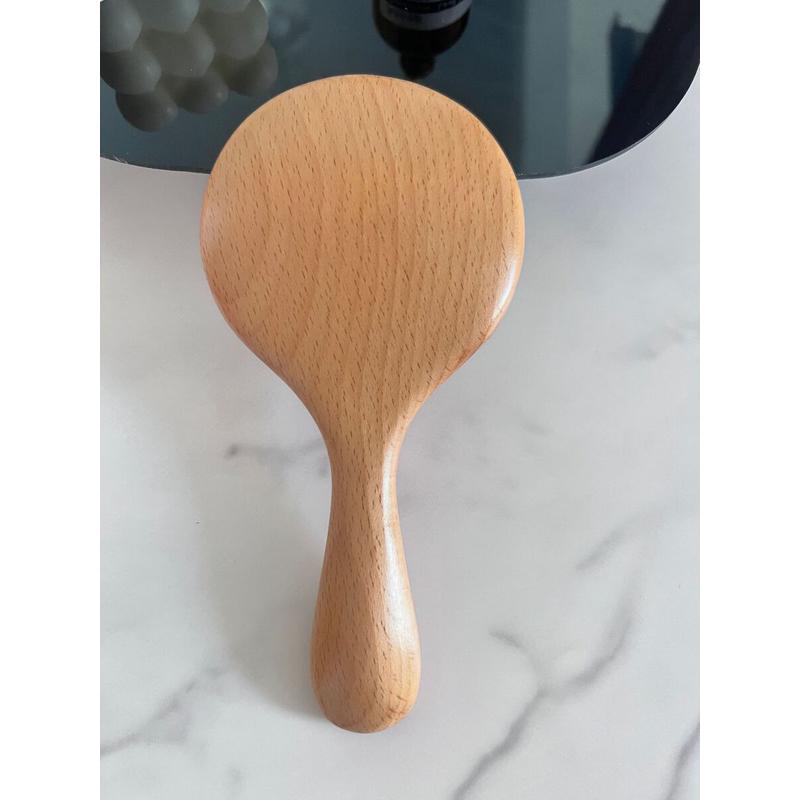 榉木手柄镜化妆镜女便携随身镜手拿手柄镜欧式大号美人镜子圆新品