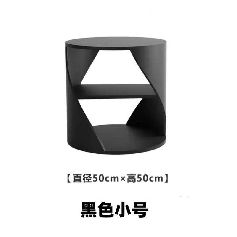 酒红色烤漆书架实木旋转经圆形置物架现代简约展示架轻奢实用书柜