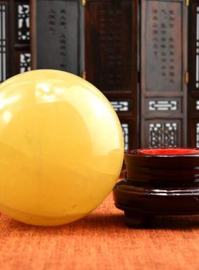 i9ek天然黄色水晶球圆形摆件办公室厨房西北角工艺玄关博古架客厅