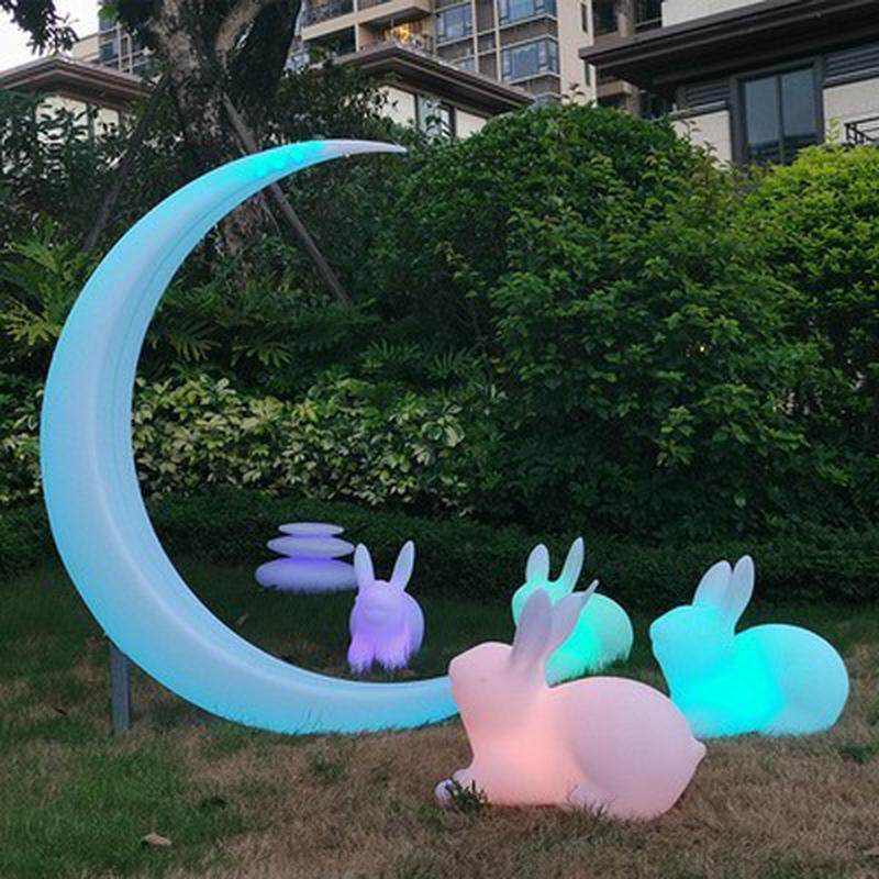 网红发光月牙月亮灯民宿游乐场景区去露营地唯美秋千吊篮户外