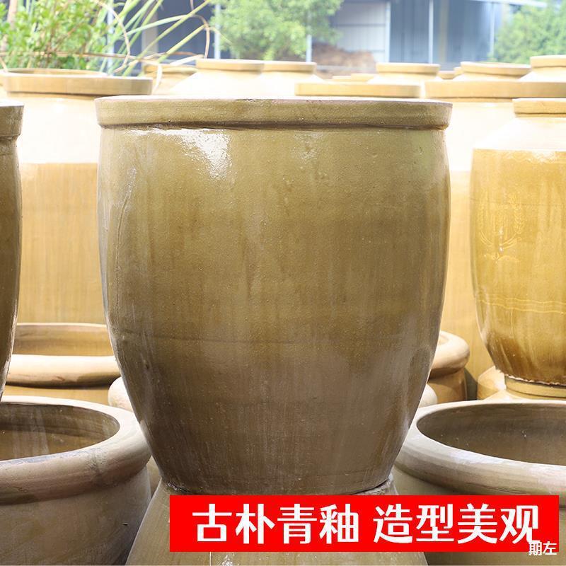 热销养鱼水缸大缸荷花瓦缸农村缸盆庭院老式睡莲缸陶瓷大水缸大号