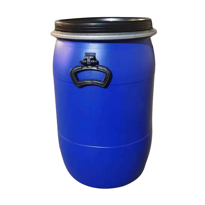 pe法兰桶50升抱箍桶蓝色圆形大口颈塑料包装箍桶50l工业级密封抱