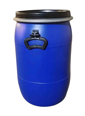 pe蓝色桶50升抱箍桶法兰圆形大口颈塑料抱箍桶50l工业级密封包装