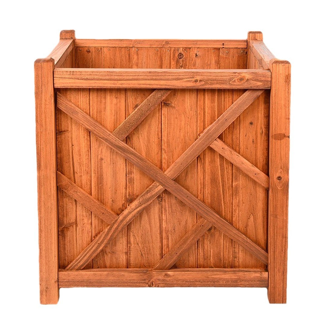 实木花盆大口径大号户外木制防腐种菜箱木质阳台种菜盆自带排水口