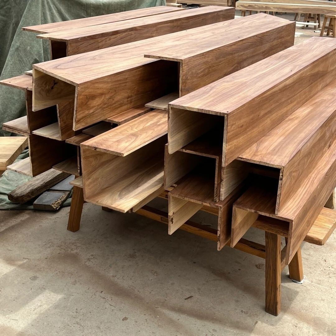 老榆木空心梁假梁板材天花板墙柱板造型餐厅吊顶假木梁装饰