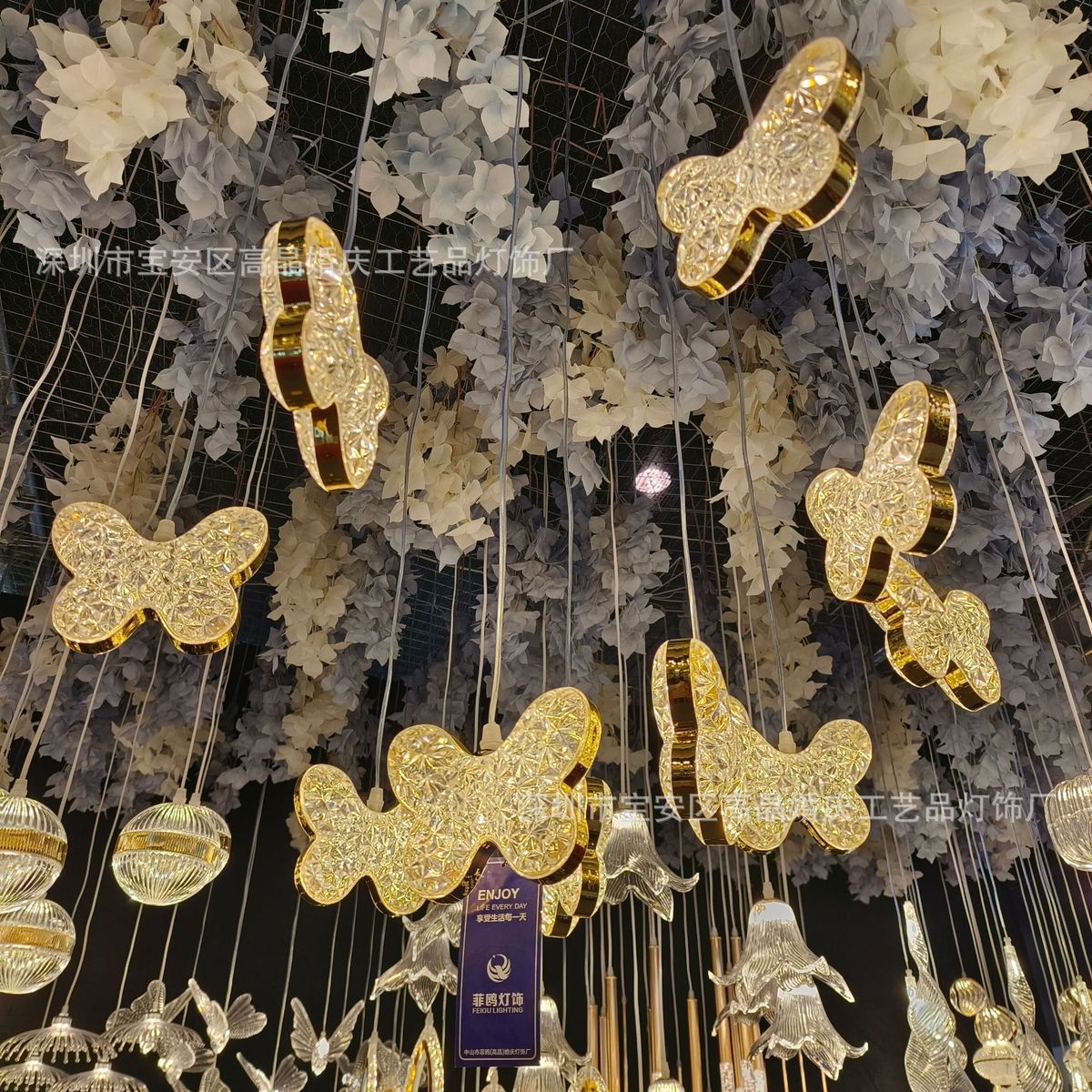 婚庆道具10头蝴蝶吊灯氛围灯婚礼布置串灯酒店装饰灯批发