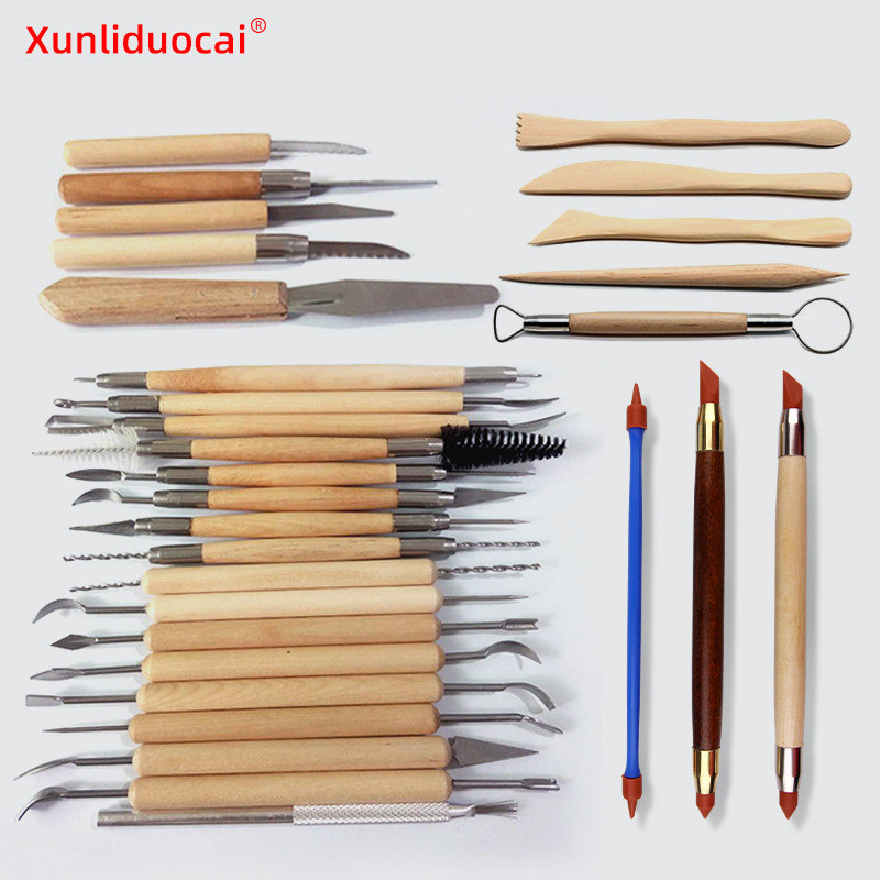 30件陶泥工具雕塑精雕油泥工具雕刻刀软陶粘土泥塑工具陶艺雕塑