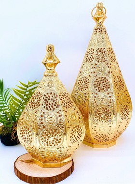 新品卧室客厅灯饰氛围装饰家居电镀镂空铁艺欧式台灯简约摆件