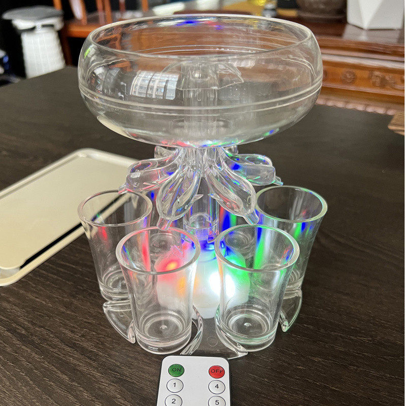 防摔全新二代套装六杯白酒红酒分流器酒具分酒器鸡尾酒发光