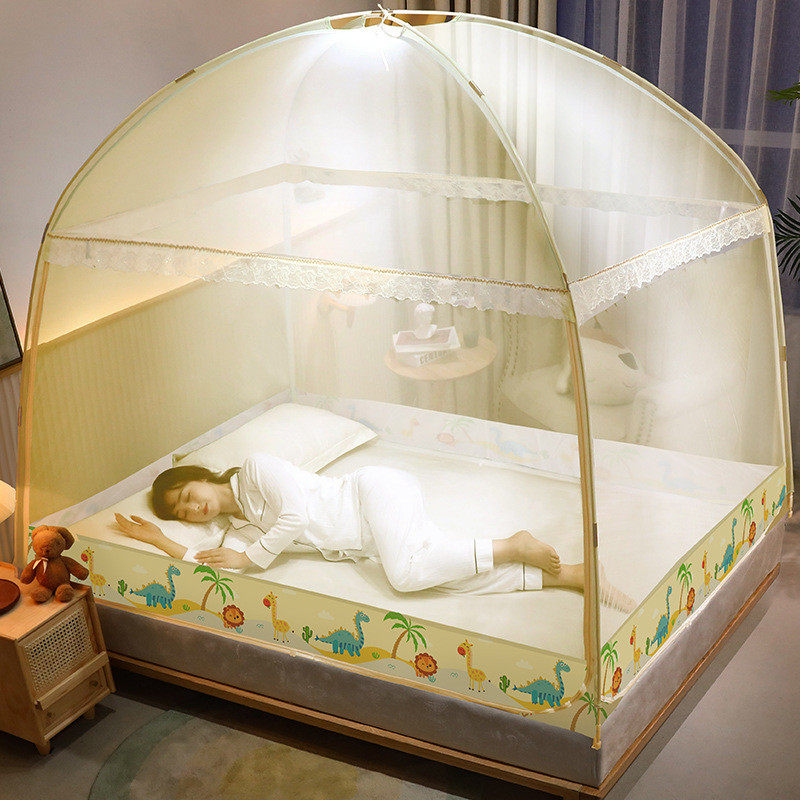 蒙古包蚊帐2024新款2024家用卧室1米5床免安装儿童防摔可拆洗全包