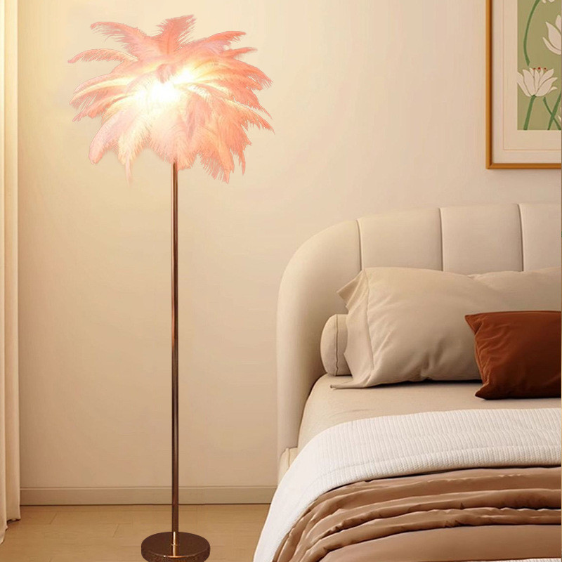 装饰落地灯ins风客厅灯北欧轻奢家装灯具直播间羽毛灯落地灯