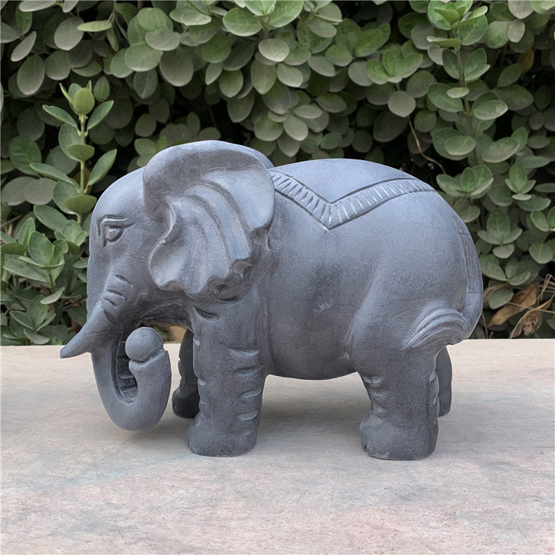 雕刻摆件石雕象青石象一对石材石象大象家用门口摆放工艺品石头象